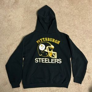 Black Vintage Pittsburgh Steelers Hoodie Medium